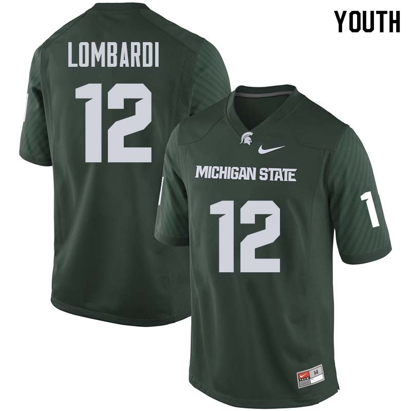 Youth #12 Rocky Lombardi Michigan State College Football Jerseys Sale-Green